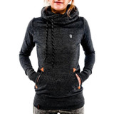 Alien Solid Hooded Women Hoodies Sweatshirts 2017 Hooded Collar Pocket Long Sleeve Pullovers Female Casual Drawstring Tops 30@J