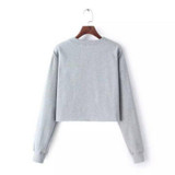 Alien Printed Long-sleeved Women Sweatshirt 2017 New Autumn Velvet Hoodie Loose Casual Short Sweatshirts Crop Top