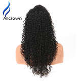 ALICROWN Kinky Curly Lace Front Human Hair Wigs For Black Women Brazilian Remy Hair Lace Wigs With Baby Hair Bleached Knots