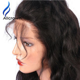 Alicrown Glueless Full Lace Human Hair Wigs With Baby Hair Remy Brazilian Hair Lace Wigs For Black Women Bleached Knots