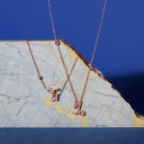 New CAPRICORN Zodiac 22ct Rose Gold & Zircons Necklace