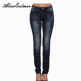 Alice & Elmer Skinny Women Jeans Woman Jeans For Girls Stretch Mid Waist Jeans Female Pants