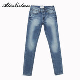 Alice & Elmer Mid Waist Skinny Women Jeans Woman Jeans For Girls Stretch Jeans Female Pants