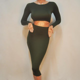 Alcestis Autumn dress Women 2 Piece Set Cotton Bodycon Dress Spring Backless Sexy Party Dresses Two Piece Outfits Vestidos
