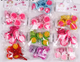 AKWZMLY Cute Elastic Hair Band Flower Small Hair Clip Headband Girls Hair Accessories Polyester Kids Rubber Resin Hairpins 4 Pcs