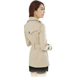 AKSLXDMMD Women Short Trench 2017 New Spring and Autumn Fashion Double Breasted Slim Long Sleeve Trench Coat Female LH771