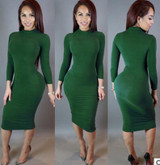 AKSLXDMMD New Women Autumn Winter Sexy Club Mid-long Dress Pencil Bodycon Bandage Party Dresses Slim Plus Size Vestidos QH243