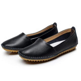 Akexiya Women Genuine Leather Shoes Women Flats Fashion Casual Women Shoes Slip On Women Loafer Flats Shoes Zapatos Mujer#SJL32