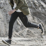 AK CLUB Brand Men Sweatpants Vintage Military Asymmetrical Leg Pockets French Terry Cotton Sweatpants Men Pencil Pants 1752034