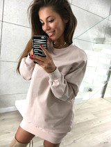 VITIANA Women Casual Hoodies Dress Female Autumn Black Long Sleeve Loose Hoodies Sweatshirts Pullover Short Dresses Harajuku