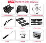 Visuo XS809W XS809HW Mini Foldable Selfie Drone with Wifi FPV 0.3MP or 2MP Camera Altitude Hold &amp; Headless Mode Quadcopter