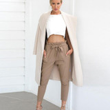2017 Chiffon high Waist Harem Pants Women Stringyselvedge Summer Style Casual Pants Female Black Trousers Plus size S3