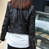 2017 Chic Women Jacket Slim Biker Motorcycle PU Leather Jacket Coat Zipper Punk Casual Outwear Female Cool Coat