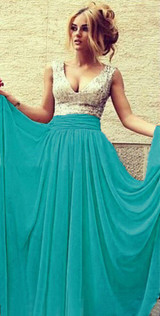 2017 Cheap Simple Bridesmaid Dresses Long Lavender Turquoise Burgundy Sequins Bridesmaid Dress Elegant V Neck Prom Gown