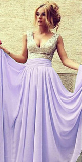 2017 Cheap Simple Bridesmaid Dresses Long Lavender Turquoise Burgundy Sequins Bridesmaid Dress Elegant V Neck Prom Gown