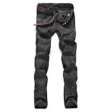 Left ROM 2017 New Men's Boutique Fashion Grey Slim Leisure Jeans / Male Casual Little Feet  Jeans / Men Cowboy Trousers Pants