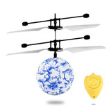 LED Remote Ball Flying RC Drone Helicopter Infrared Induction Mini Aircraft With Porcelain Ball Lighting Toy For Kids 2 Colors