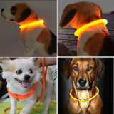 LED Nylon Pet Dog Collar Night Safety Glow Flashing Dog Cat Collar Led Luminous Small Dogs Collars USB Rechargeable
