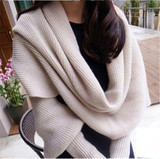 LASPERAL Winter Warm Scarf  Winter South Korea Wool Knitting Scarf With Long Sleeves Shawls And Scarves For Men & Women 210cm