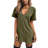 LASPERAL Summer T Shirt Dress 2017 Women Deep V Neck Short Sleeve Sexy Party Dress Casual T-Shirt Solid Dress Vestidos Femininos LASPERAL Summer T Shirt Dress 2017 Women Deep V Neck Short Sleeve Sexy Party Dress Casual T-Shirt Solid Dress Vestidos Femininos