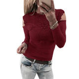 LASPERAL Sexy Lace Blouses Shirts Women Patchwork Off Shoulder Tops 2018 Spring Blusas Feminina 4 Colors Slim Party Women Blouse