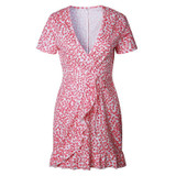 LASPERAL Polka Dot Print Summer Dress Beach Irregularities Sexy Dress Women Deep V Neck Short Sleeve Slim Chiffon Dress Vestidos LASPERAL Polka Dot Print Summer Dress Beach Irregularities Sexy Dress Women Deep V Neck Short Sleeve Slim Chiffon Dress Vestidos