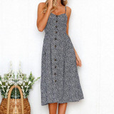 LASPERAL Print Floral Long Boho Style Beach Summer Dress Women 2018 Sundress Sexy V-Neck Sleeveless Strap Maxi Vintage Dresses