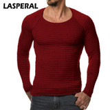 LASPERAL Men Sweaters Fashion Slim Fit Solid Knitted Sweaters Male Autumn Long Sleeve Knitwear Puoolvers Sweaters Z30