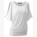 LASPERAL Brand Casual T Shirt Women Batwing Sleeve Blusa Tops Solid O-Neck Women's Cotton Tee Shirts Summer Tees Top Plus Size