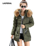 LASPERAL 2017 Winter Jacket Coat Warm Long Women Parkas Big Fur Hooded Parka Women Winter Coat Slim Female Thick Tops Outerwear