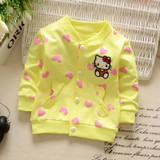 2017 Spring and Autumn Baby Girls Sweet heart cartoon cardigan coat,child fashion cardigan Jackets,V2264
