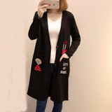 2017 Spring 5XL 4XL 3XL Women Clothing Fashion V neck Black Slim Embroidery Single Breasted Plus size Long Coat Trench