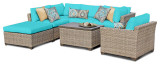 2017 Sofa Furniture 7 Piece Rattan Patio Corner Sofa Lounge Chair Set