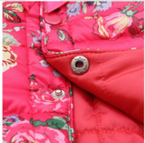 2017 small flower winter kid girl hooded outwear baby Korean cotton warm jacket children thick fashion parkas child clothes0-2Y