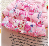 2017 small flower winter kid girl hooded outwear baby Korean cotton warm jacket children thick fashion parkas child clothes0-2Y