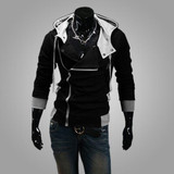 2017 Side Zipper Patchwork Hoodies Men Casual Cardigan Assassin Creed Clothing Hip Hop mens hoodie Sudadera Hombre