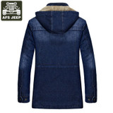 AFS JEEP Brand Clothing 2017 Winter Jacket Men Jean Jacket Fleece Thick Warm Windbreaker Hooded Casaco Masculino Plus Size 5XL