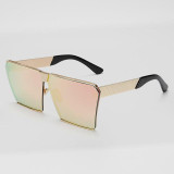 AFOFOO Fashion Oversized Sunglasses Metal Frame Square Luxury Brand Designer Women Mirror Sun glasses Men UV400 Big Frame Shades