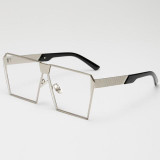 AFOFOO Fashion Oversized Sunglasses Metal Frame Square Luxury Brand Designer Women Mirror Sun glasses Men UV400 Big Frame Shades