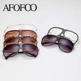 AFOFOO Fashion Sunglasses Retro Men Glasses Luxury Brand Designer Women Mirror Sun glasses Vintage UV400 Shades Eyewear