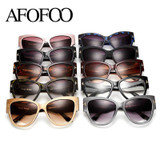 AFOFOO Fashion Cat Eye Sunglasses Luxury Brand Designer Vintage Oversize Women Sun Glasses UV400 Shades Sunglass Oculos De Sol