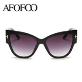 AFOFOO Fashion Cat Eye Sunglasses Luxury Brand Designer Vintage Oversize Women Sun Glasses UV400 Shades Sunglass Oculos De Sol