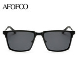 AFOFOO Aluminium Magnesium Polarized Sunglasses Brand Designer Square Men Driving Sun glasses Male UV400 Shades Eyewear