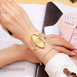 AFFUTE Ladies Fashion Quartz Watch for Women Rhinestone Wristwatch Leather Casual Dress Watches Gold reloje mujer montre femme