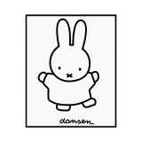 AFFLATUS Black White Nordic Miffy Rabbit Wall Pictures Canvas Painting Art Printed Poster Watercolor Painting Kids Room Decor