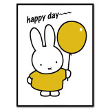 AFFLATUS Black White Nordic Miffy Rabbit Wall Pictures Canvas Painting Art Printed Poster Watercolor Painting Kids Room Decor