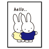AFFLATUS Black White Nordic Miffy Rabbit Wall Pictures Canvas Painting Art Printed Poster Watercolor Painting Kids Room Decor