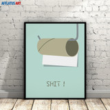 AFFLATUS Canvas Painting Modern Minimalism Cool Letter Wall Art Painting Canvas Poster Prints Wall Pictures Bathroom Home Decor