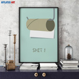 AFFLATUS Canvas Painting Modern Minimalism Cool Letter Wall Art Painting Canvas Poster Prints Wall Pictures Bathroom Home Decor