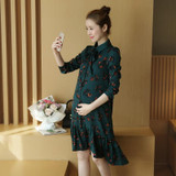 AfeiTony new 2018 Maternity clothing Chiffon one-piece dress summer medium-long loose maternity A-Line dress AfeiTony new 2018 Maternity clothing Chiffon one-piece dress summer medium-long loose maternity A-Line dress